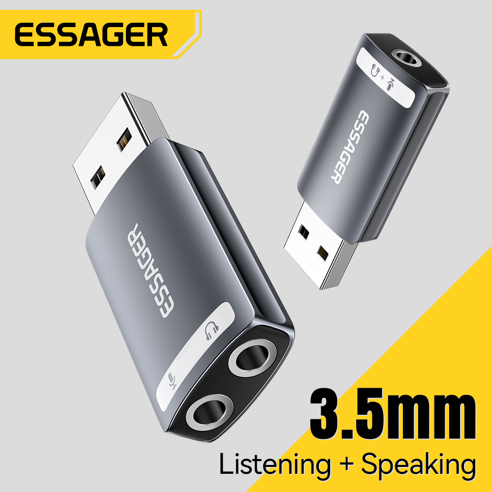 Usb Sound Card External - Essager karta dźwiękowa USB zewnętrzny adapter