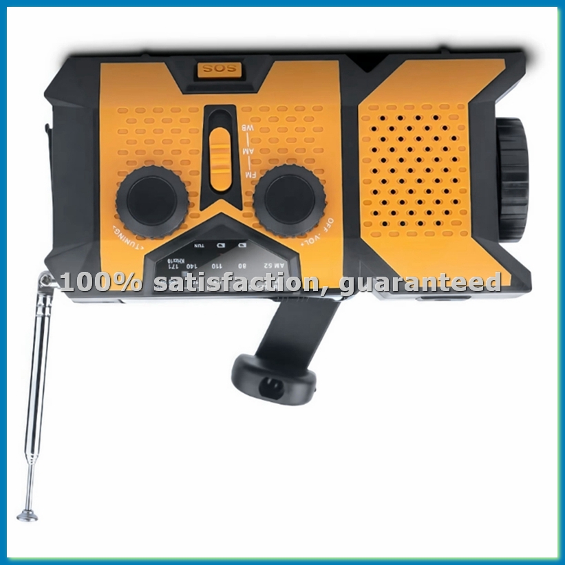 Solar Powered Charger - Radio solarno-krankowe z latarką LED, przenośne