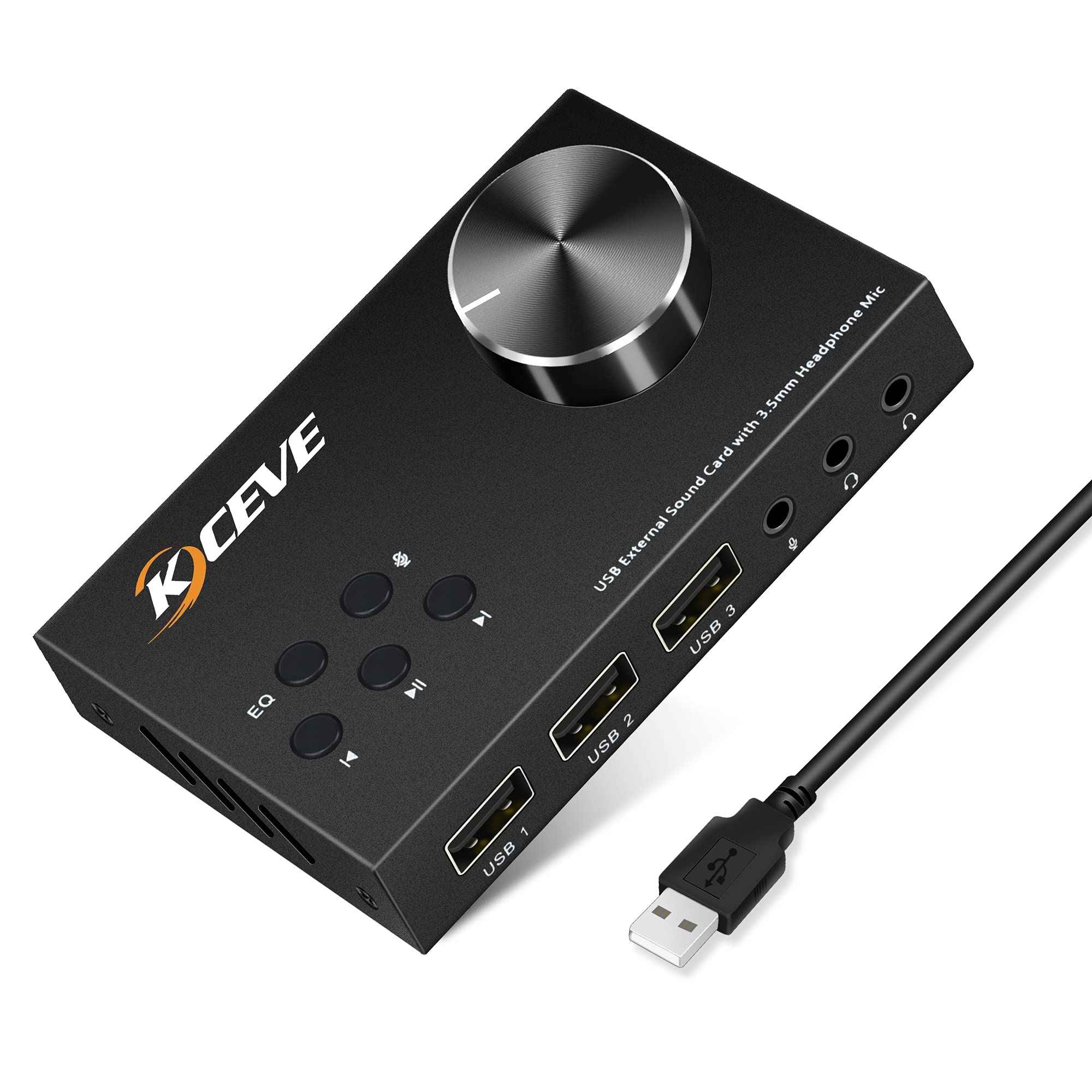 Usb Sound Card External - Zewnętrzna karta dźwiękowa z regulacją głośności,